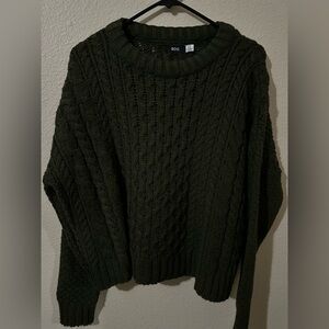 BDG Women's Green Cable Knit Sweater